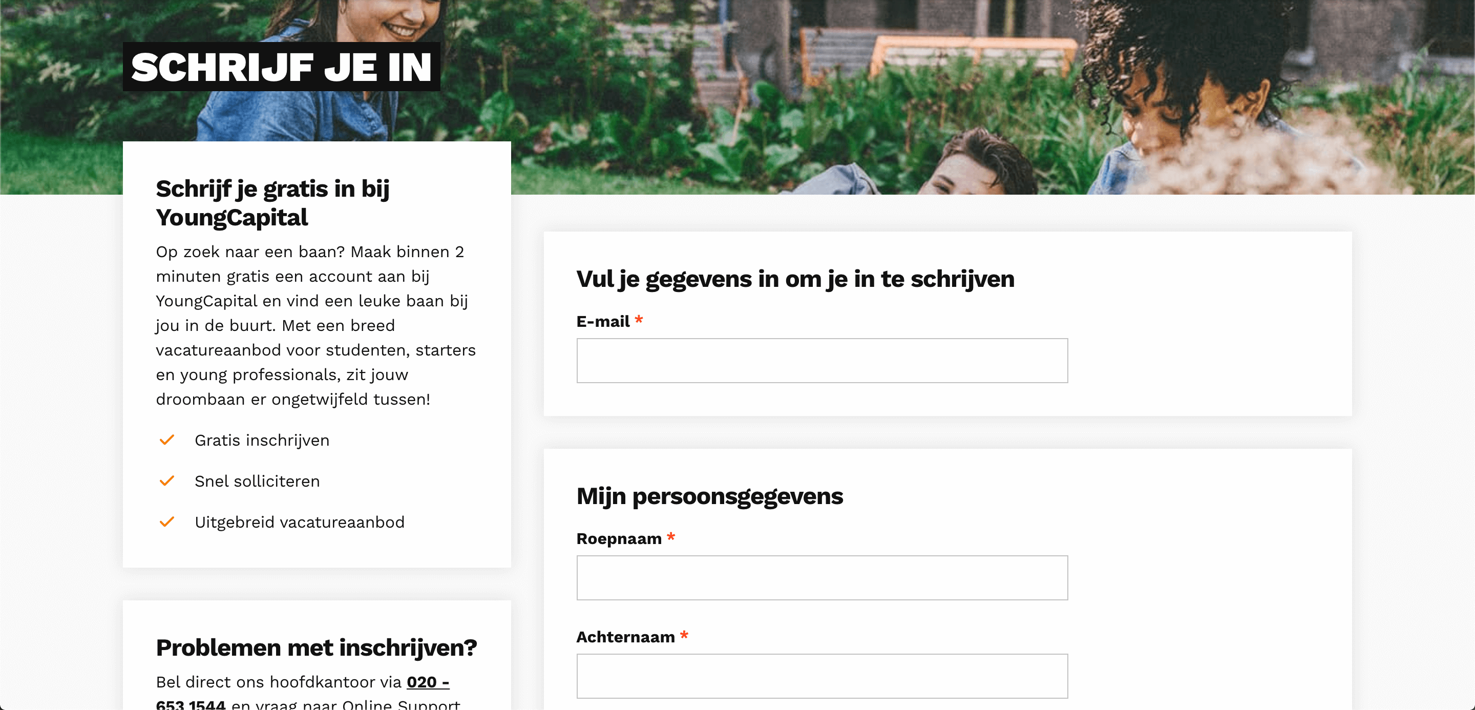 Signup all YoungCapital websites from 1 SPA